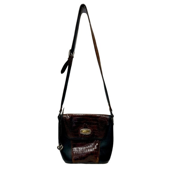 Vintage Brighton Stamped Leather Crossbody Bag - Picture 2 of 8